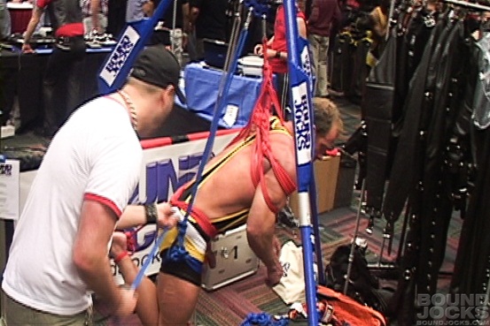 Tied and bound Derek Pain for Bound Jocks in public live at IML 06 Ripped Muscle Bodybuilder Strips Naked and Strokes His Big Hard Cock photo1 - Tied and bound Derek Pain for Bound Jocks in public live at IML
