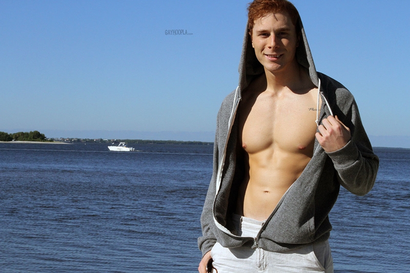 gayhoopla  GayHoopla Mitchel Wright ripped muscles tattoo tight speedos average sized cock ginger red hairs crotch Jerking orgasm jizz 004 tube video gay porn gallery sexpics photo Ripped young man Mitchel Wright strips off his speedos